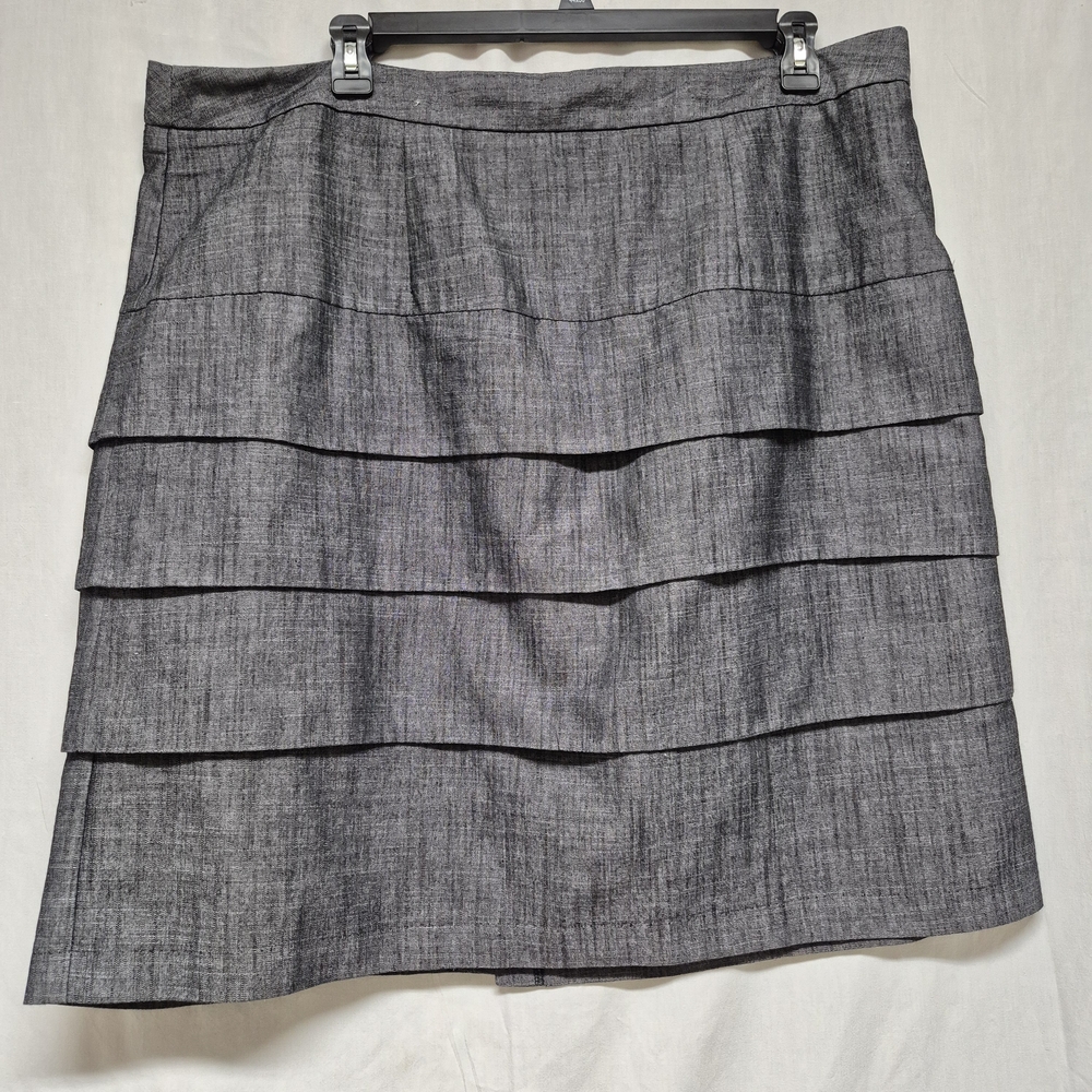 Cato Charcoal Tiered Pencil Skirt